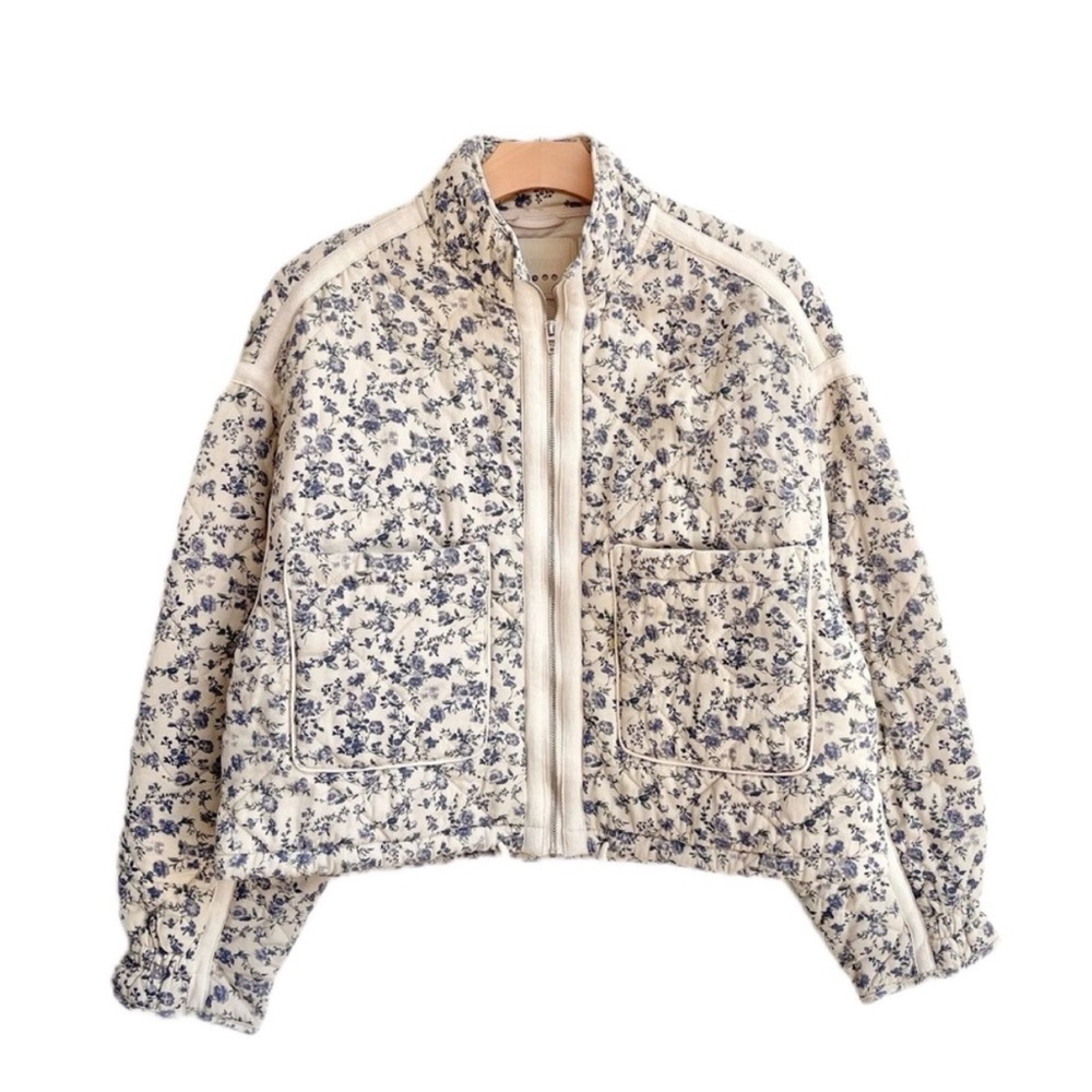 Blank NYC Quilted Floral Bomber Jacket